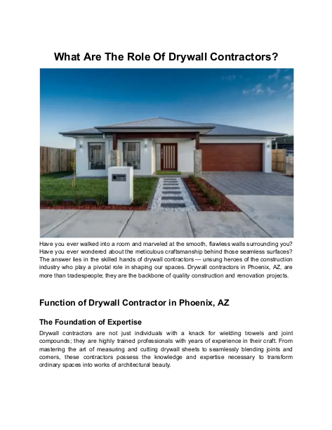 What Are The Role Of Drywall Contractors_