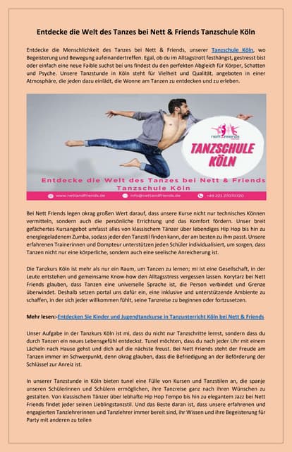 Entdecke deine Leidenschaft fürs Tanzen Tanzschule Köln | PDF