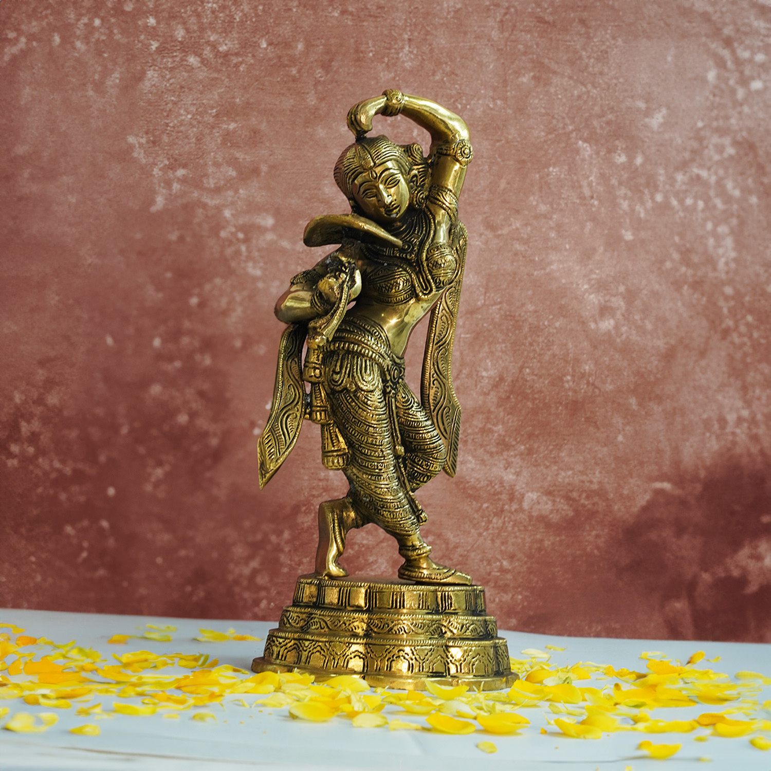 Brass Apsara Idol - Lady Statues- Decorative Sculptures -Artistically Carved Lady Satue - (14 inch Height) » Puja N Pujari - Book Pandit for Puja, Astrologer & Temple Services Online