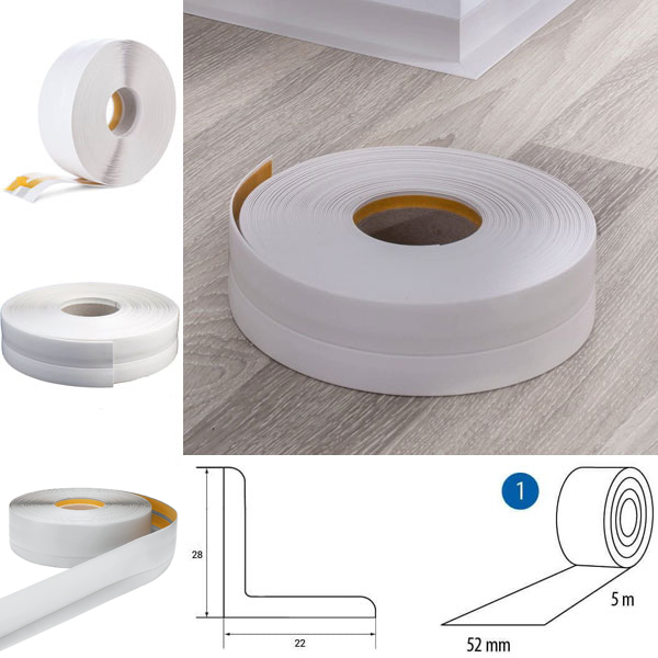 PVC Flexible Skirting Board Self Adhesive Transition Wall Caulk Strip - Floor Safety Store