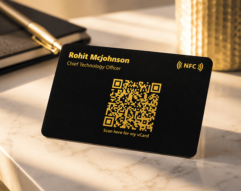 Black & Gold NFC Business Card | Premium Smart Card | 5thIR